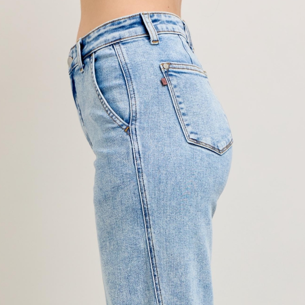 Judy Blue High-Rise Boyfriend Jeans Ultra Wide Leg Panel Relaxed 90s Denim Pants - Picture 8 of 16
